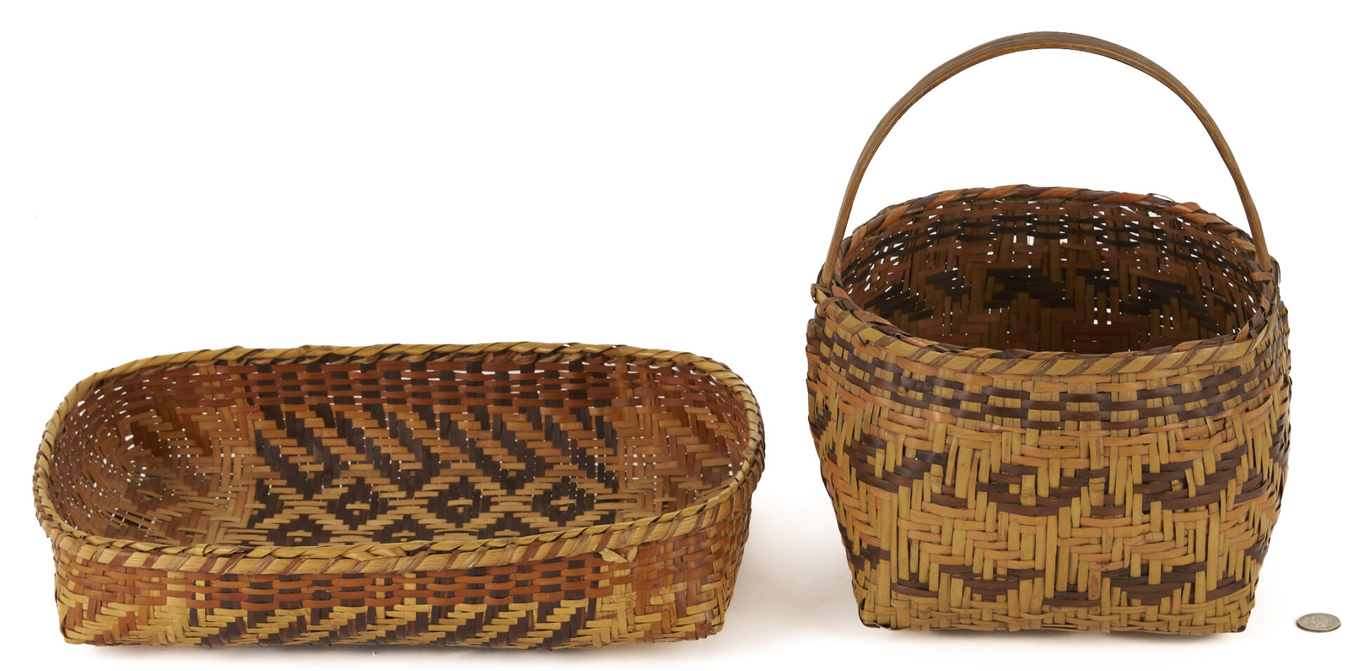 Lot 460: 2 Native American Cherokee Rivercane Baskets