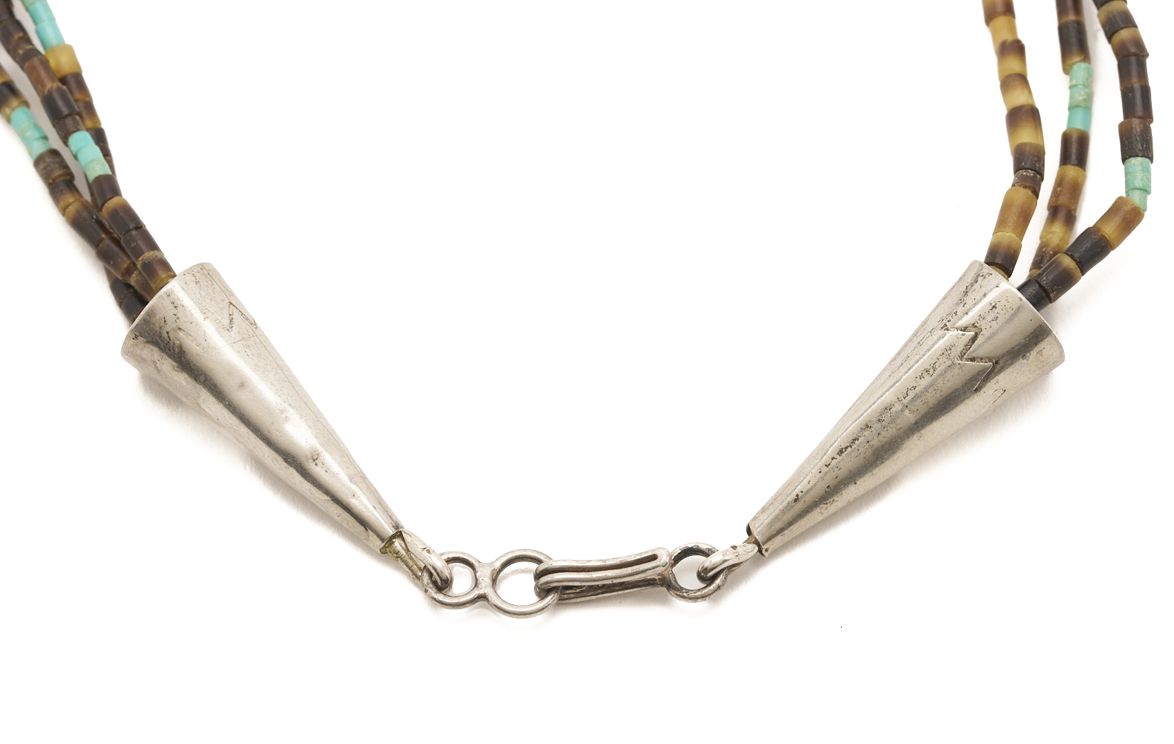 Lot 463: 2 Native American Zuni Necklaces, incl. Owl Squash Blossom