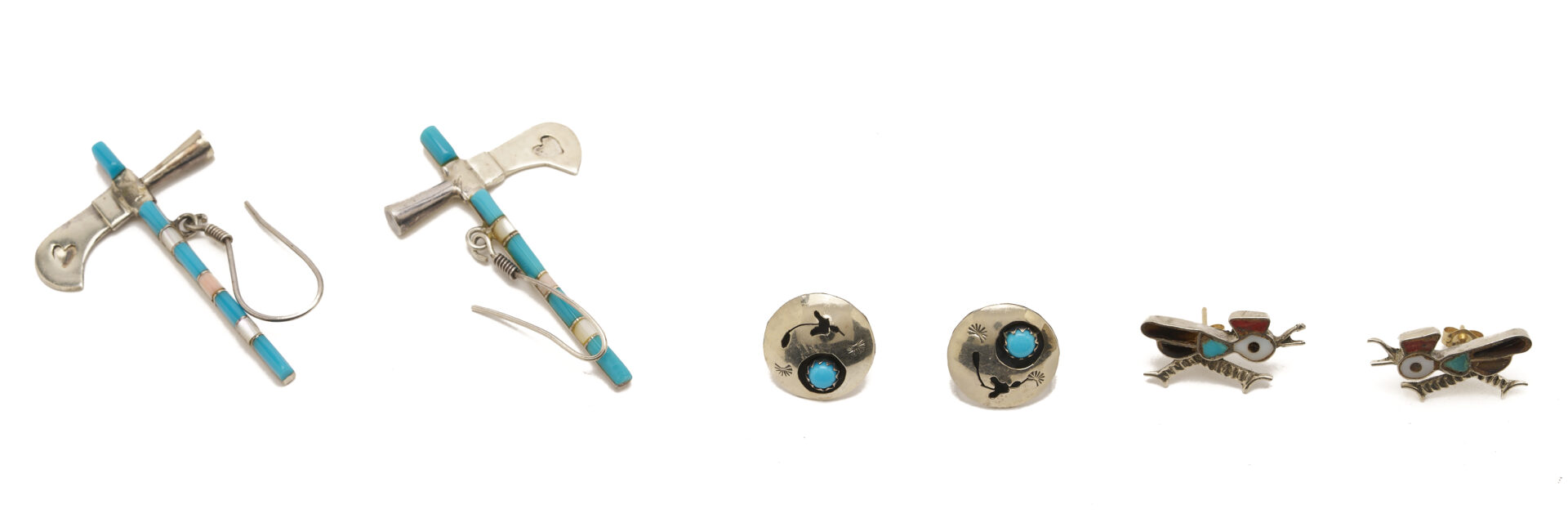 Lot 464: 9 Native American Jewelry Items, incl. Bracelets, Earrings, & Necklaces