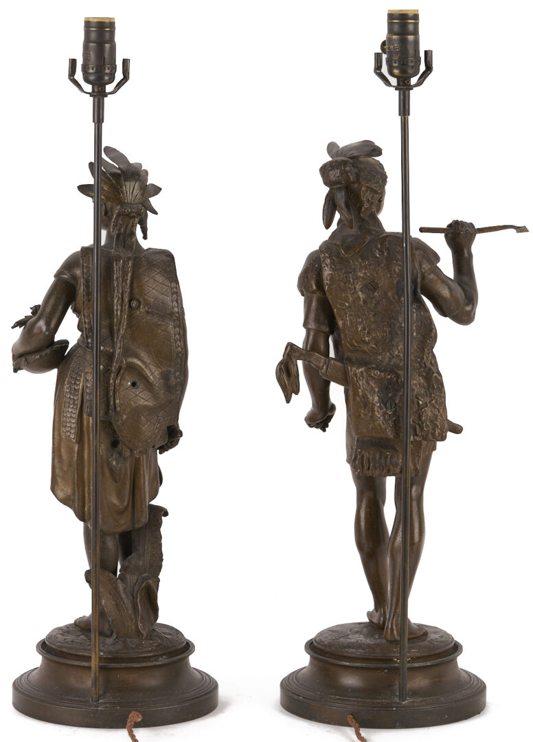Lot 466: Pair Native American Figural Lamps After Salmson