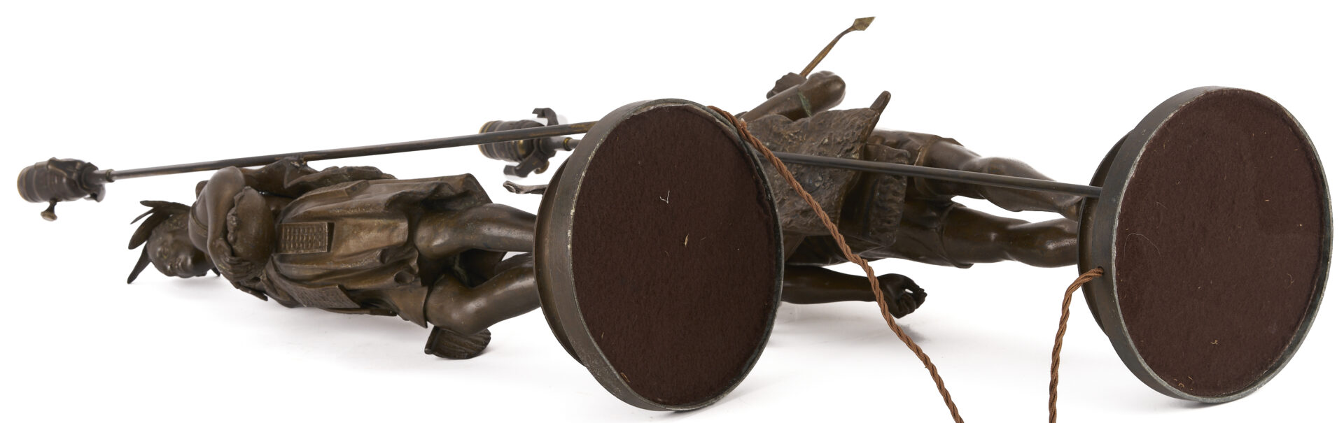 Lot 466: Pair Native American Figural Lamps After Salmson