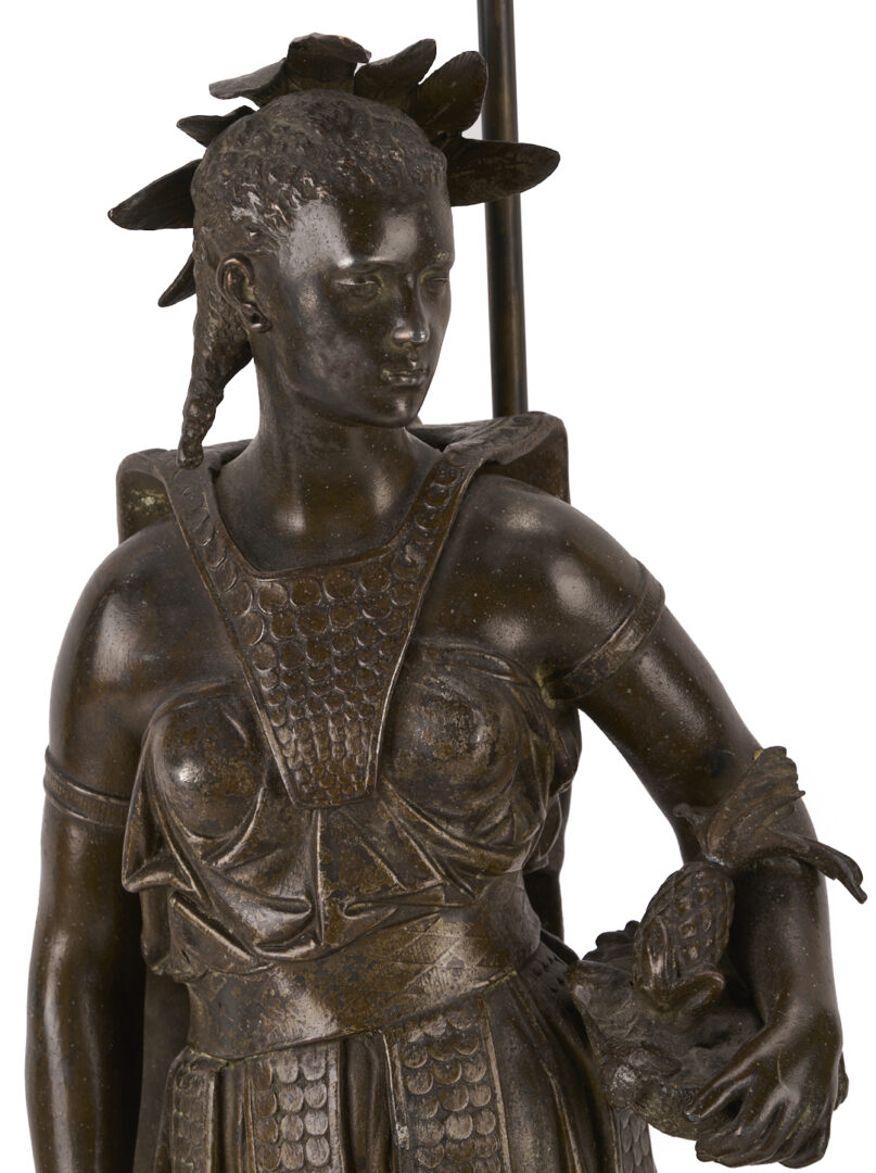 Lot 466: Pair Native American Figural Lamps After Salmson