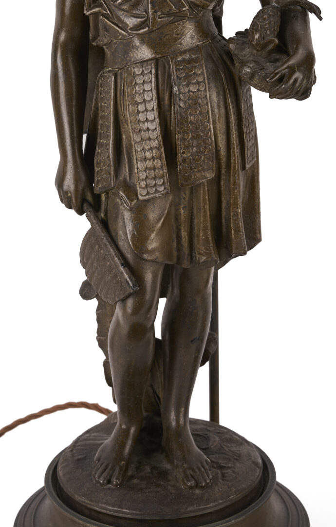 Lot 466: Pair Native American Figural Lamps After Salmson