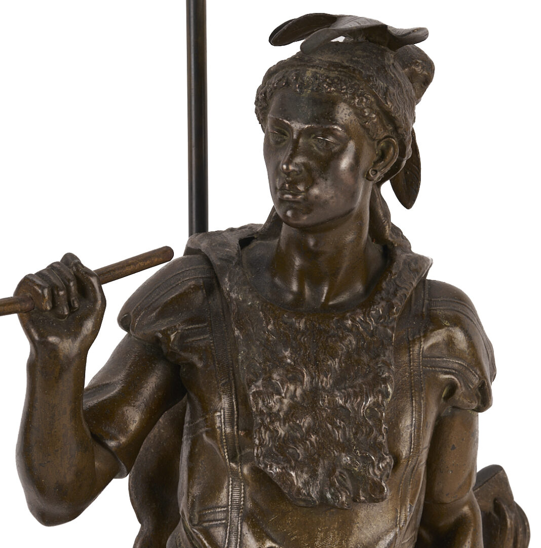 Lot 466: Pair Native American Figural Lamps After Salmson