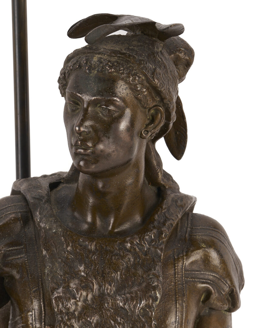 Lot 466: Pair Native American Figural Lamps After Salmson