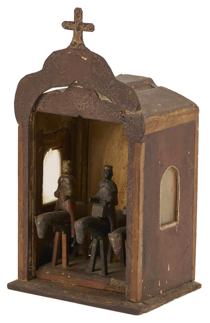 Lot 467: 3 Spanish Colonial Wisemen Figures on Horseback