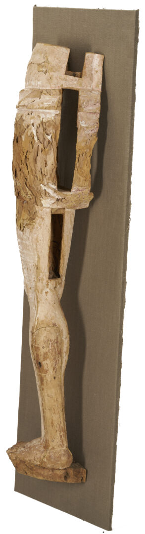 Lot 468: Pair 18th C or earlier Life Size Carved Leg Sculpture Fragments