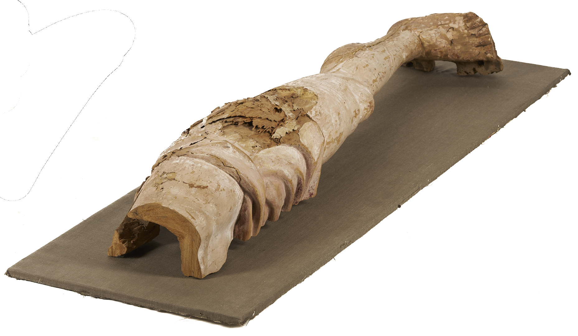 Lot 468: Pair 18th C or earlier Life Size Carved Leg Sculpture Fragments