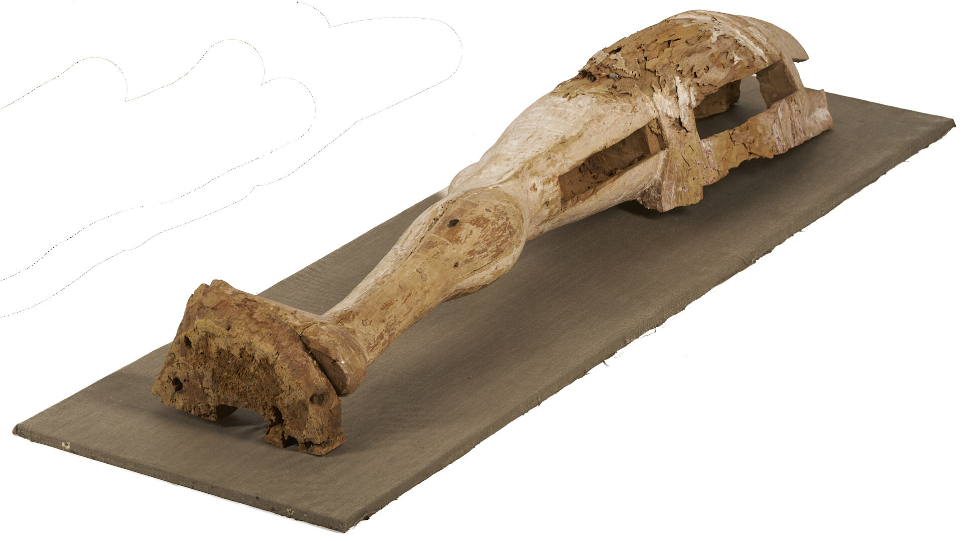 Lot 468: Pair 18th C or earlier Life Size Carved Leg Sculpture Fragments