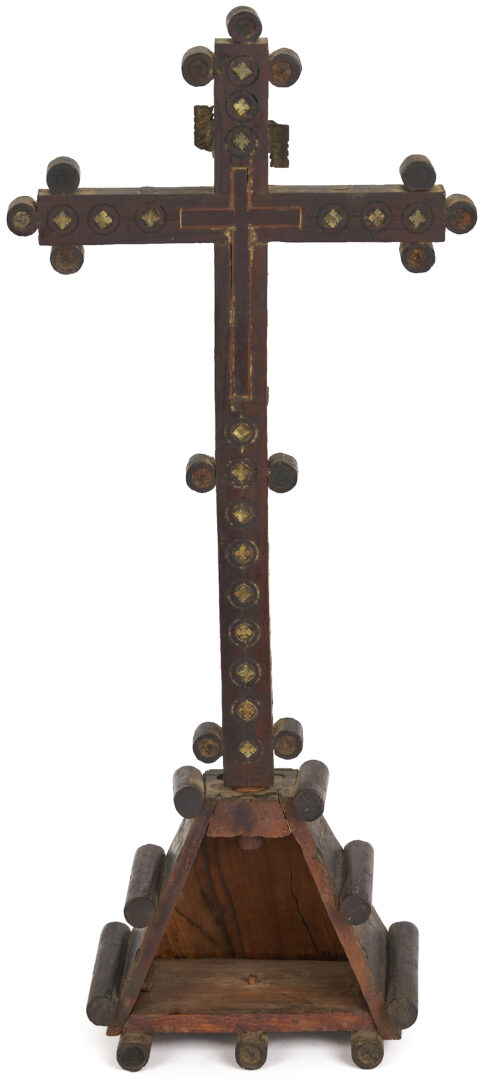 Lot 469: Mother of Pearl Inlaid Reliquary Crucifix