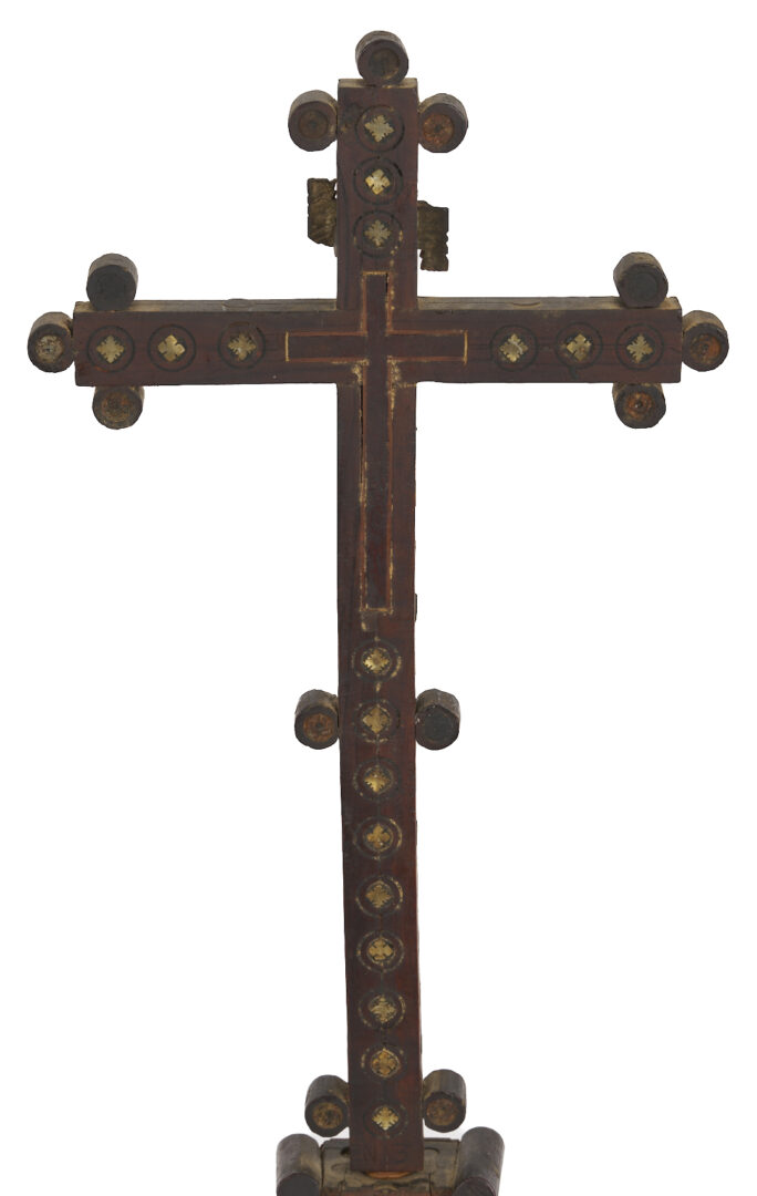 Lot 469: Mother of Pearl Inlaid Reliquary Crucifix