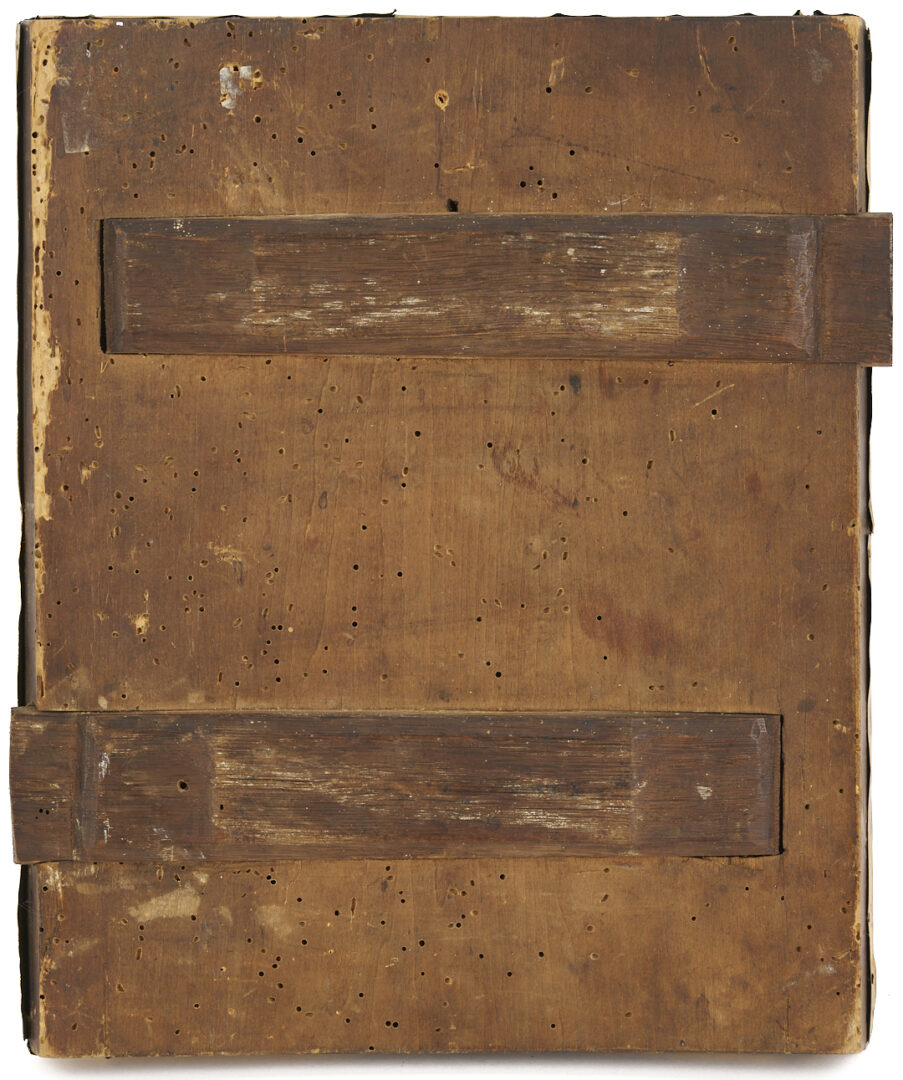 Lot 472: Russian Orthodox O/B Icon, Saints of Moscow and St. Nicholas