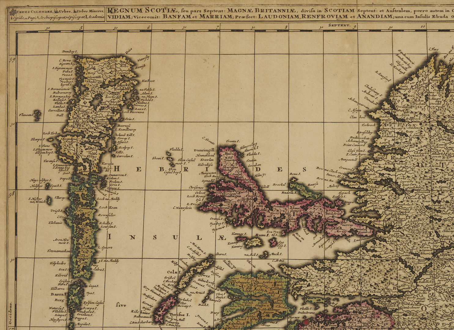 Lot 476: Valck Hand Colored Map of Scotland, c. 1700