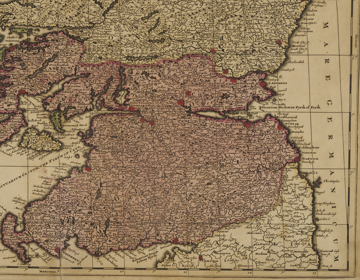 Lot 476: Valck Hand Colored Map of Scotland, c. 1700