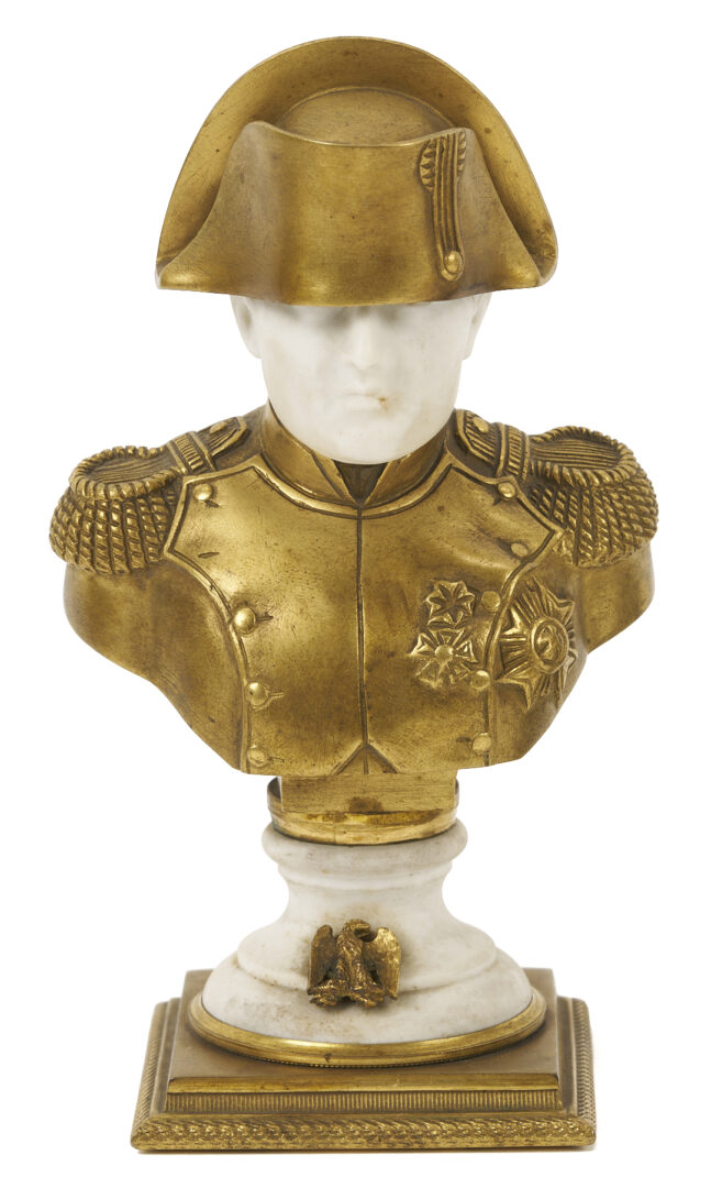 Lot 479: 4 Napoleon Items; Portrait, Bust, Wax Seal topper