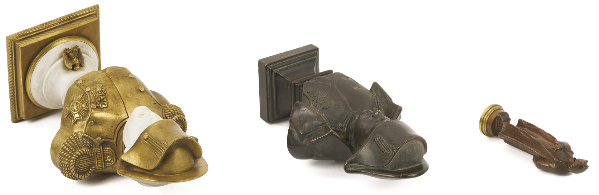 Lot 479: 4 Napoleon Items; Portrait, Bust, Wax Seal topper