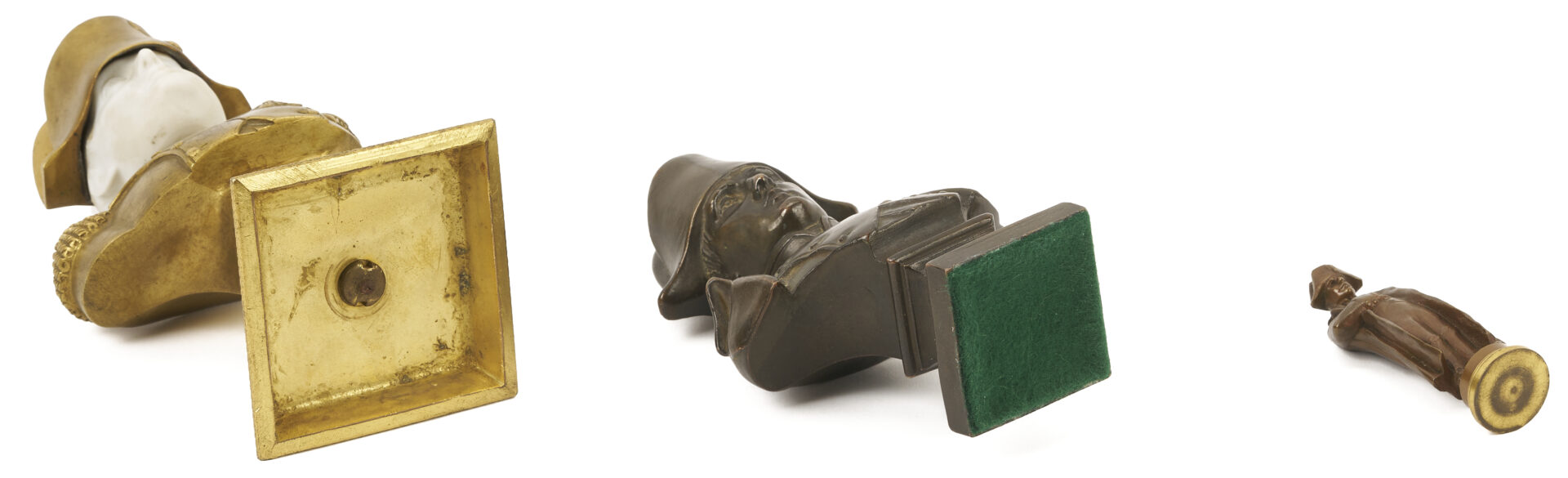 Lot 479: 4 Napoleon Items; Portrait, Bust, Wax Seal topper