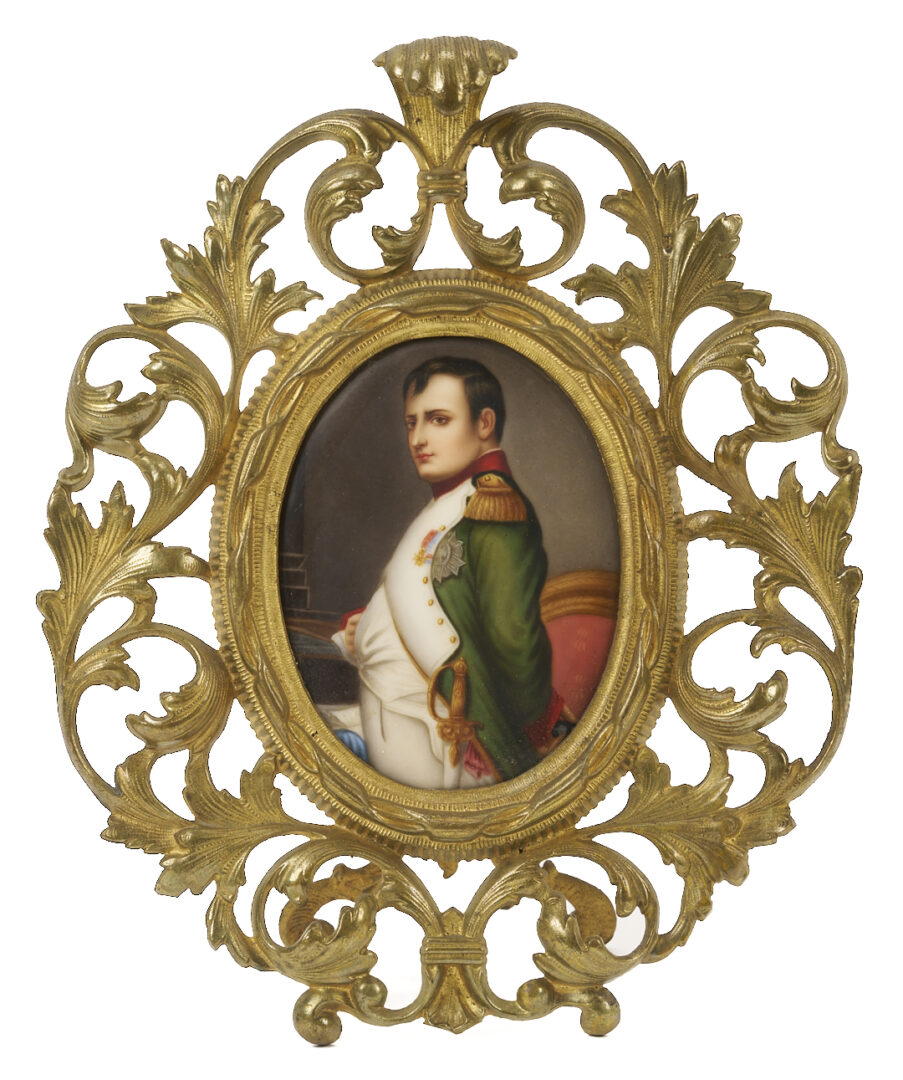 Lot 479: 4 Napoleon Items; Portrait, Bust, Wax Seal topper