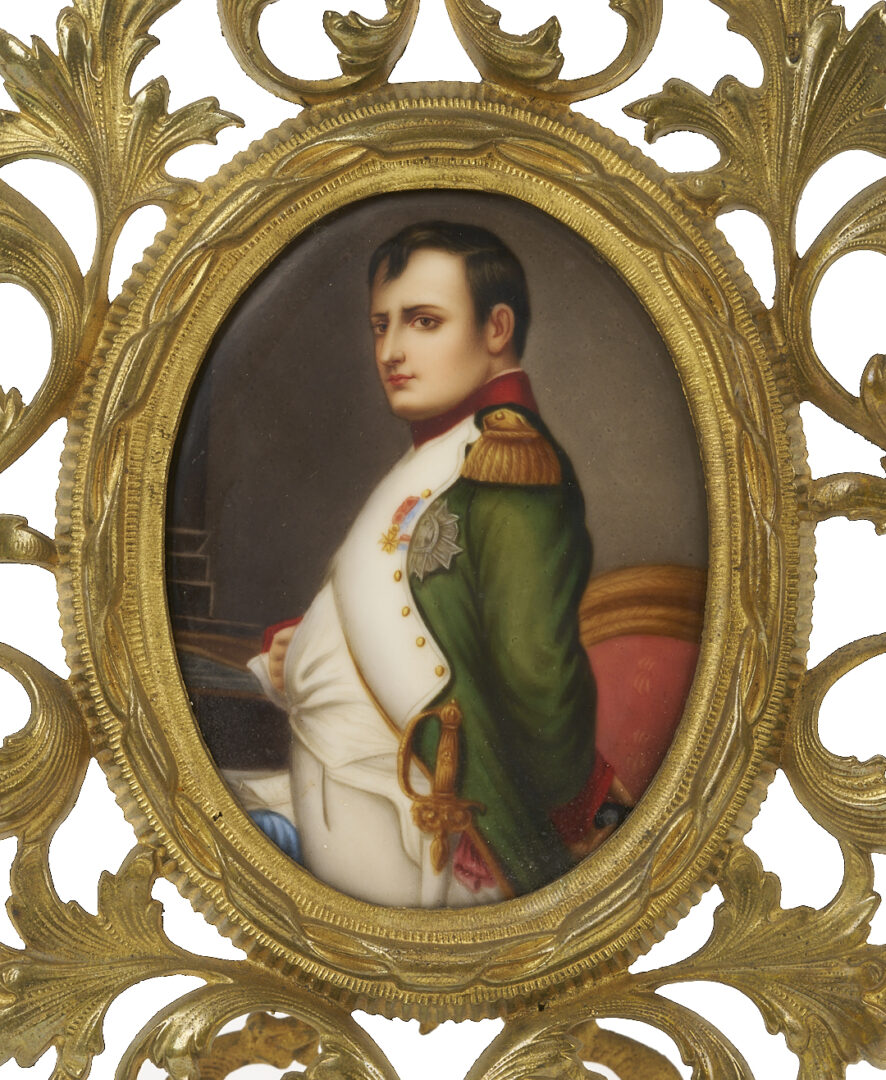 Lot 479: 4 Napoleon Items; Portrait, Bust, Wax Seal topper