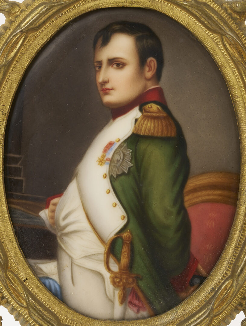 Lot 479: 4 Napoleon Items; Portrait, Bust, Wax Seal topper