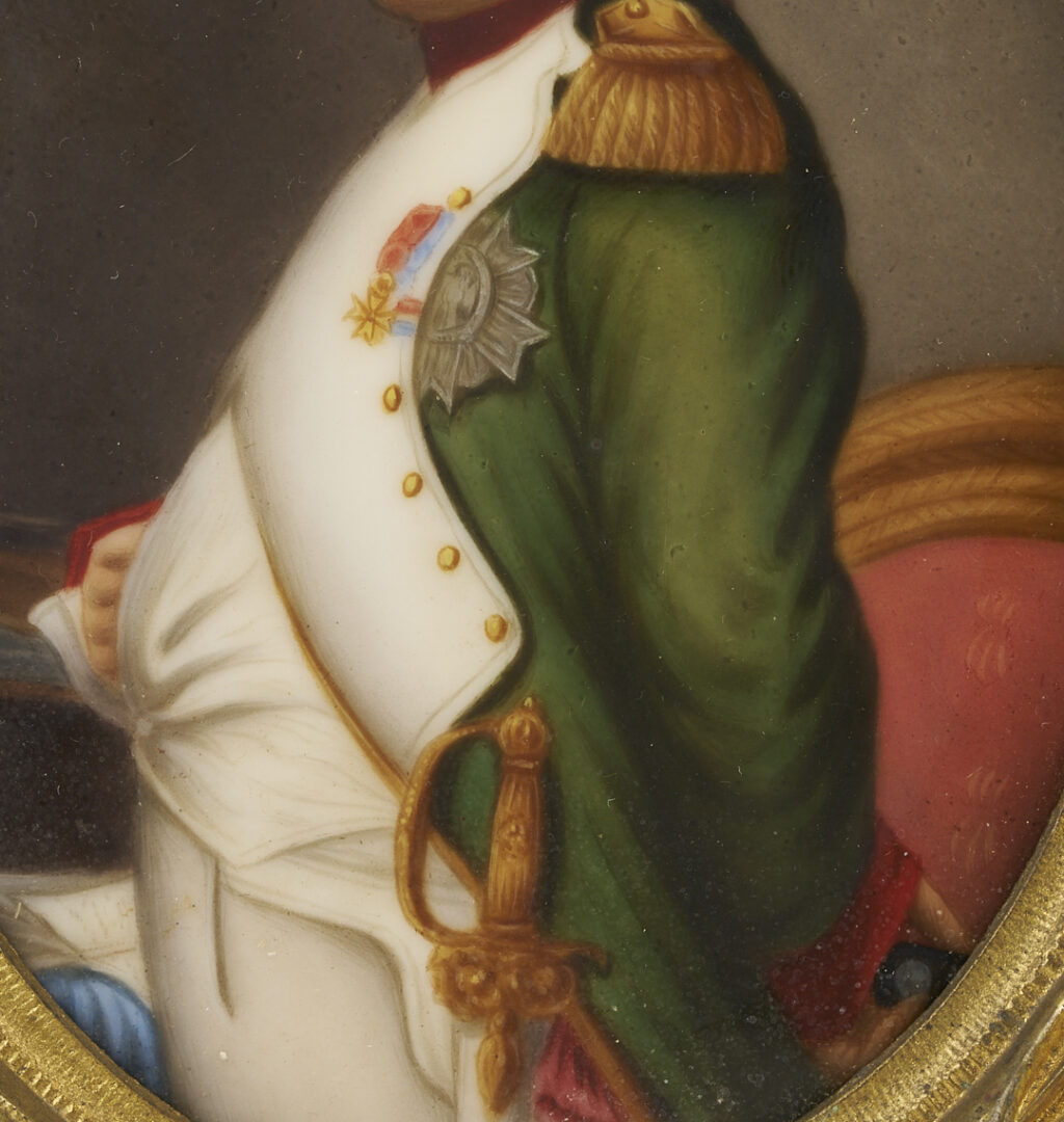 Lot 479: 4 Napoleon Items; Portrait, Bust, Wax Seal topper