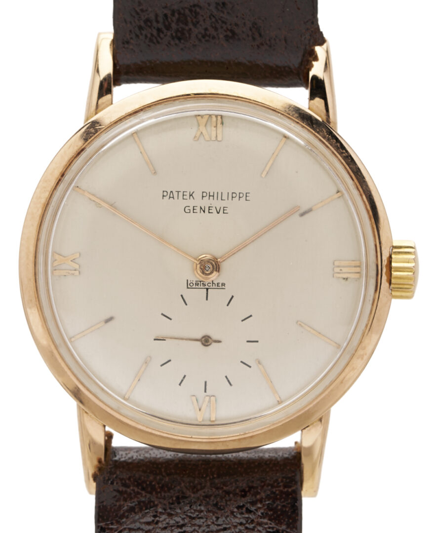 Lot 47: 18K Gold Men’s Patek Philipe Lortscher Wristwatch