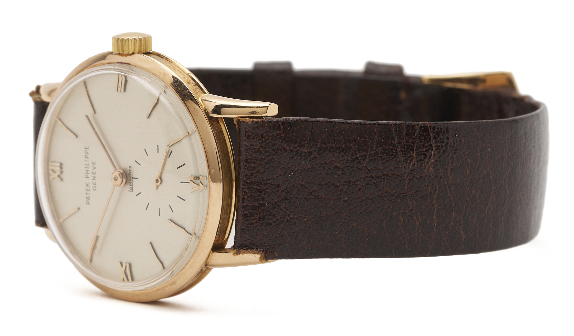 Lot 47: 18K Gold Men’s Patek Philipe Lortscher Wristwatch