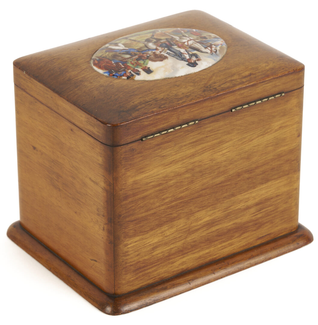 Lot 480: Cigar Humidor w/ Napoleon Battle Plaque