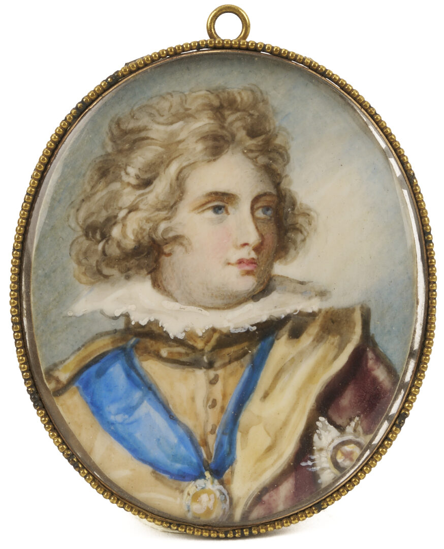 Lot 481: Miniature Bust of Lord Nelson plus 2 Miniature Portraits