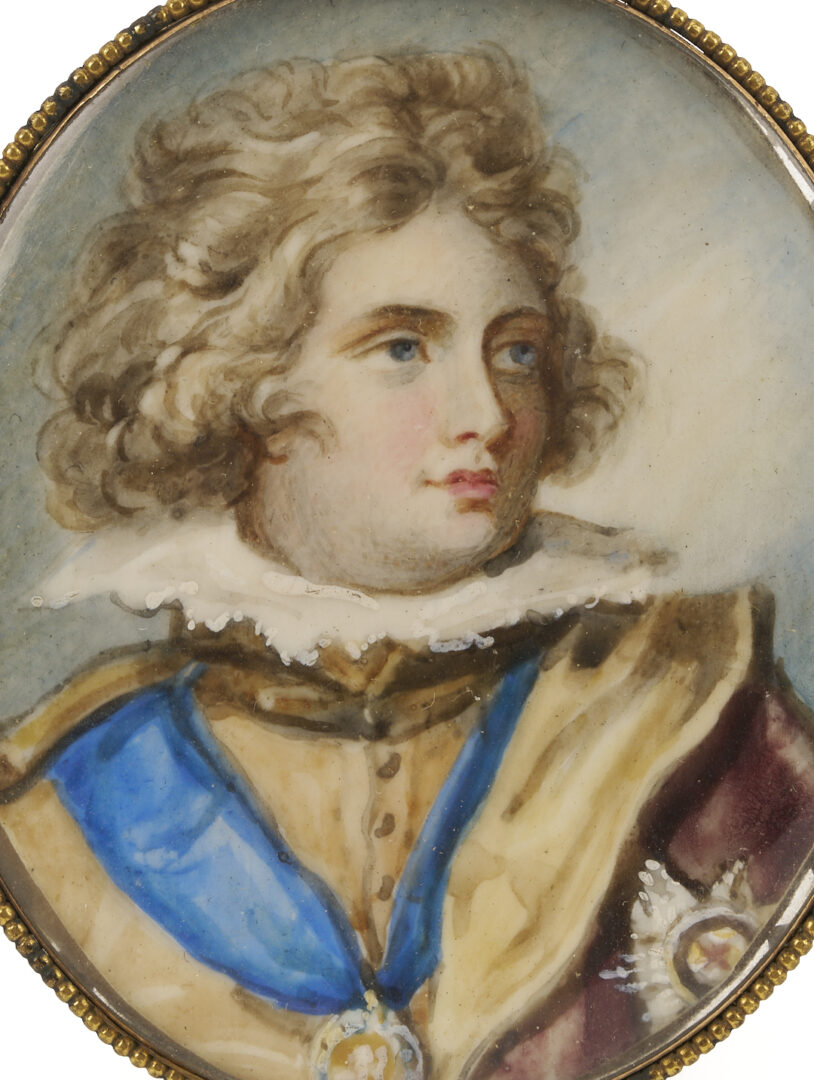 Lot 481: Miniature Bust of Lord Nelson plus 2 Miniature Portraits