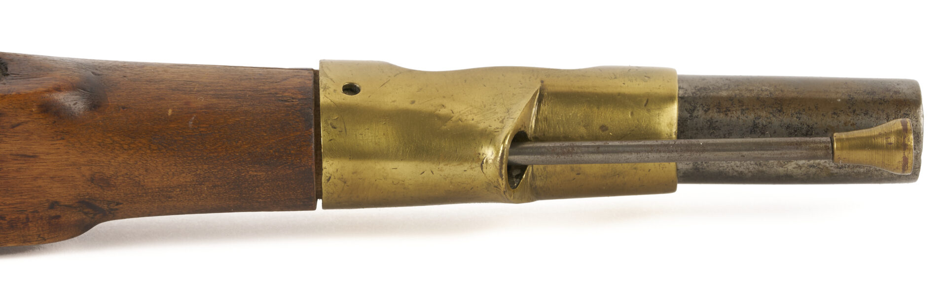 Lot 483: Early 19th C. Russian Flintlock Pistol; plus 2 Powder Flasks