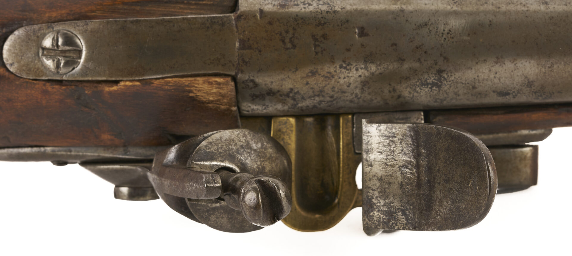 Lot 483: Early 19th C. Russian Flintlock Pistol; plus 2 Powder Flasks