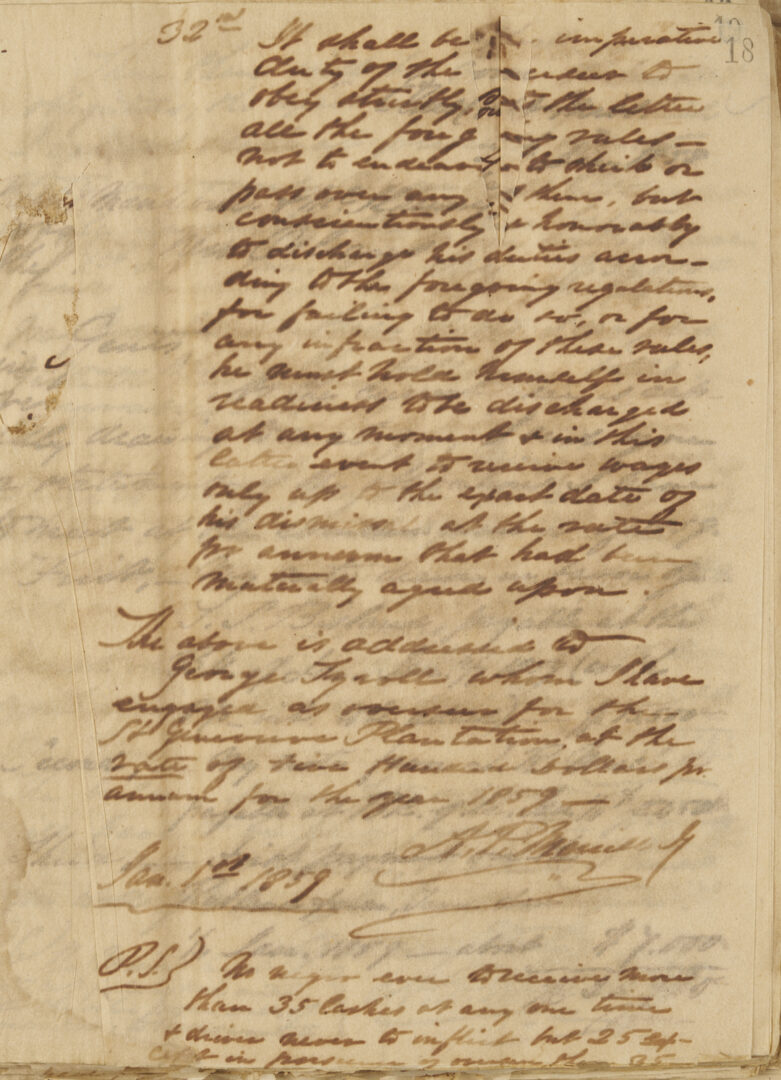 Lot 484: Large A. P. Merrill Family Archive, Natchez, MS, Plantation Interest, c. 1820s-80s