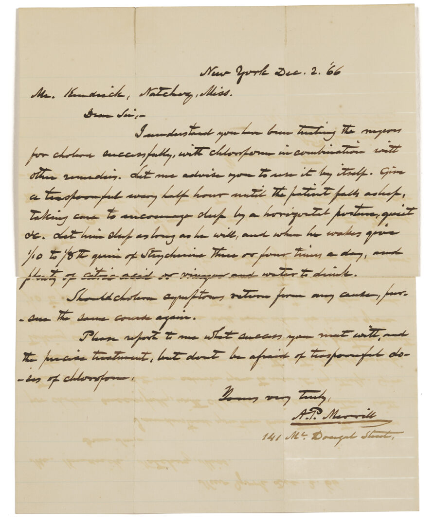 Lot 484: Large A. P. Merrill Family Archive, Natchez, MS, Plantation Interest, c. 1820s-80s