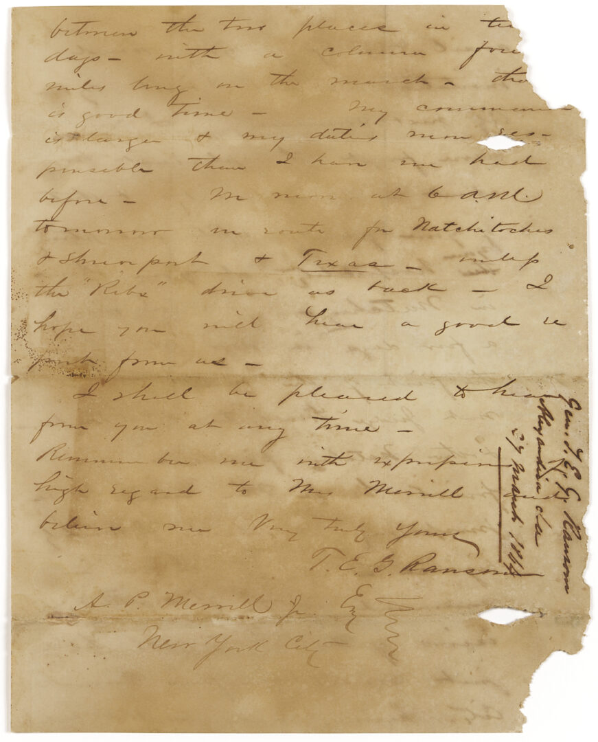 Lot 484: Large A. P. Merrill Family Archive, Natchez, MS, Plantation Interest, c. 1820s-80s