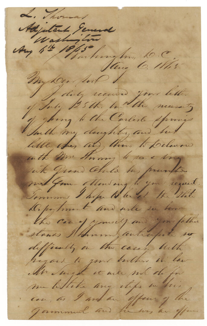 Lot 484: Large A. P. Merrill Family Archive, Natchez, MS, Plantation Interest, c. 1820s-80s