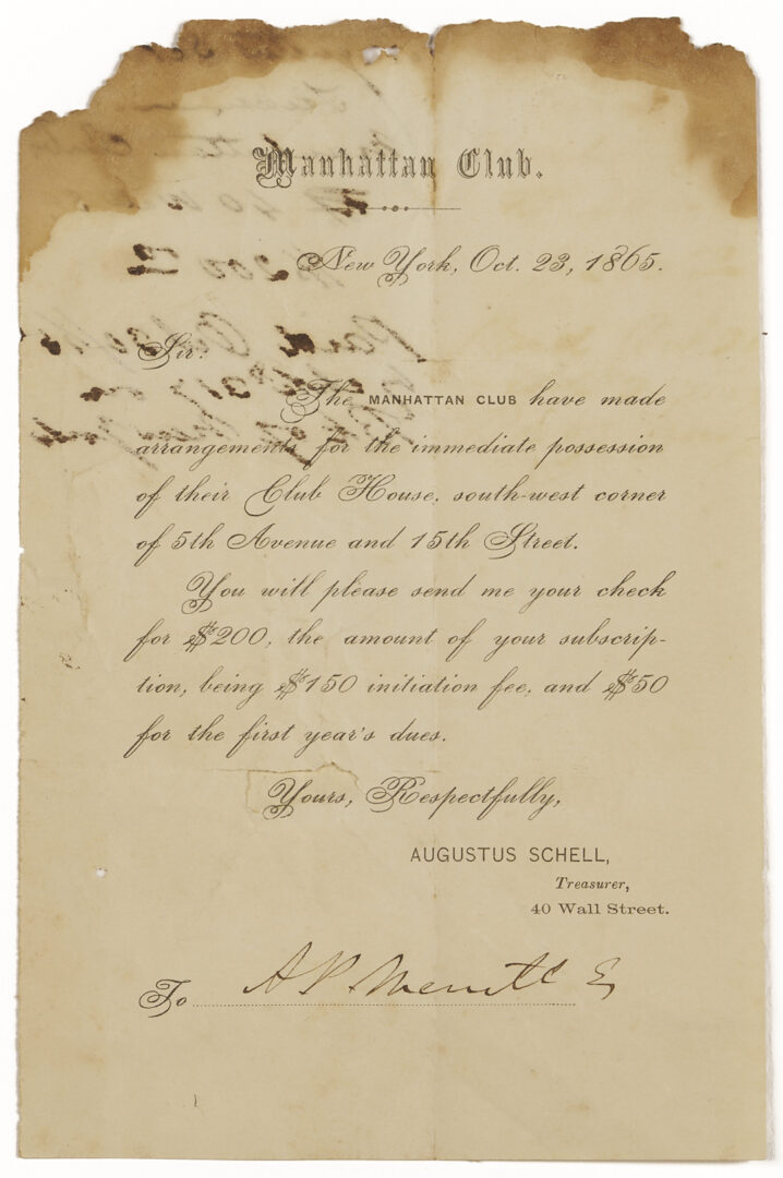 Lot 484: Large A. P. Merrill Family Archive, Natchez, MS, Plantation Interest, c. 1820s-80s