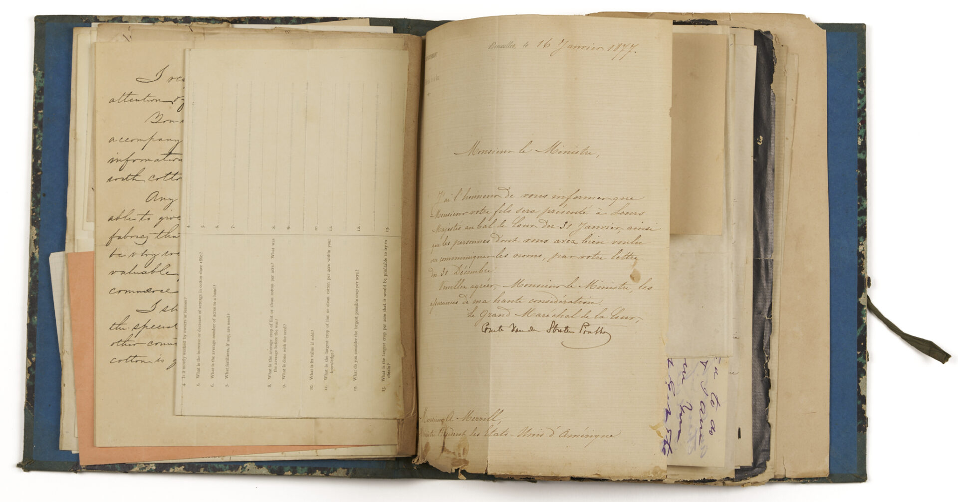 Lot 484: Large A. P. Merrill Family Archive, Natchez, MS, Plantation Interest, c. 1820s-80s