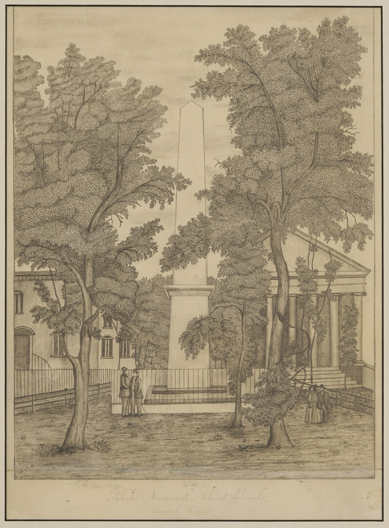 Lot 485: 2 Southern Regional Views: SC Female Institute, Pulaski Monument