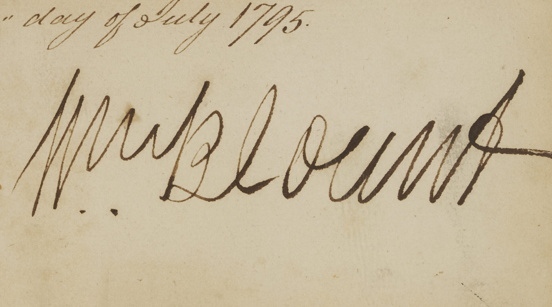 Lot 487: TN Territorial Governor William Blount Signed Document, 1795
