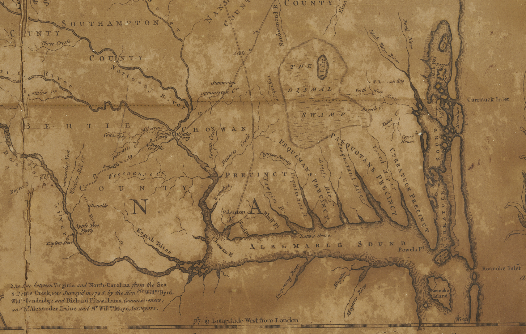 Lot 489: 1775 Map of Virginia, Fry and Jefferson, ex-John Tyler