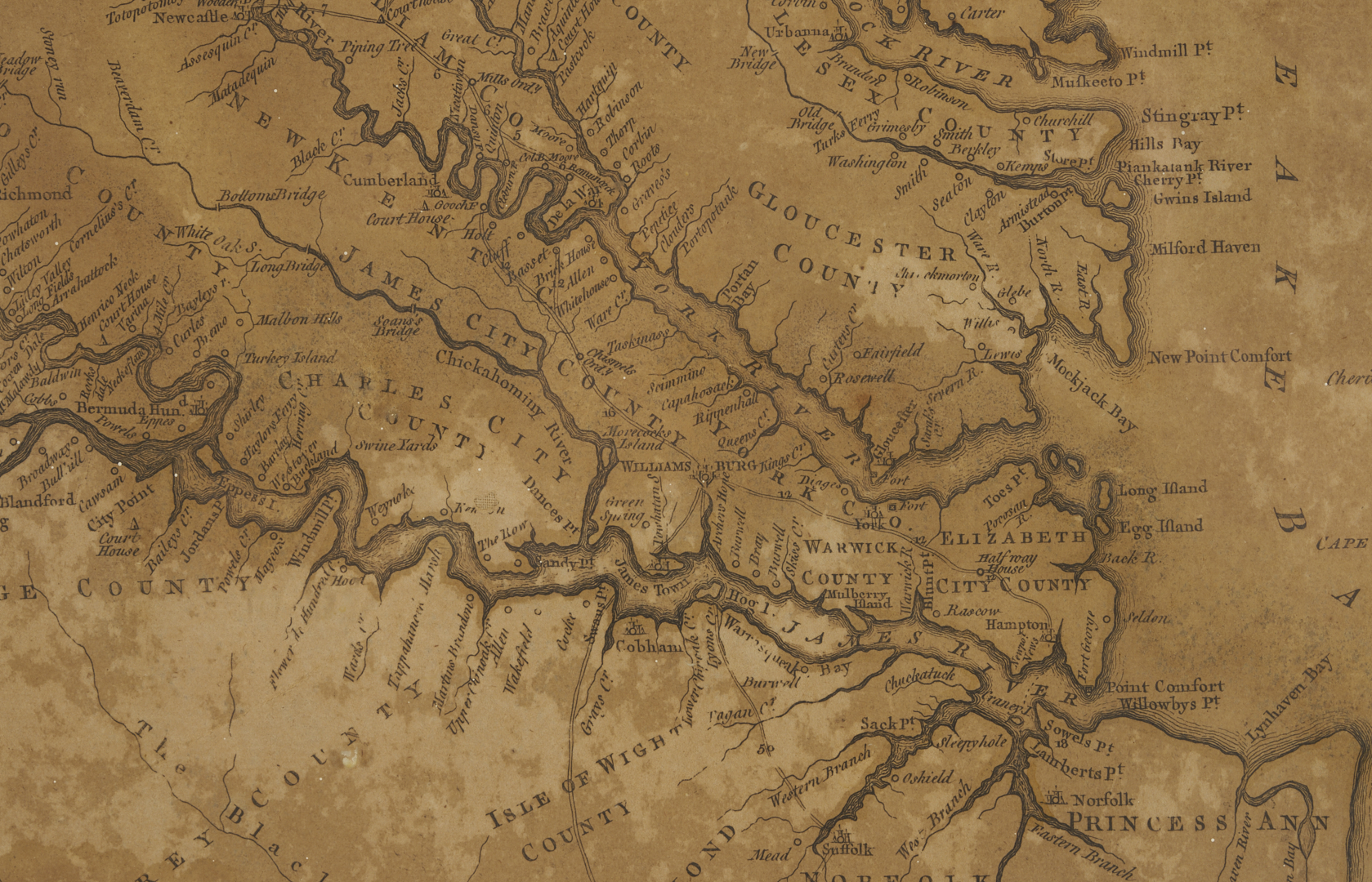 Lot 489: 1775 Map of Virginia, Fry and Jefferson, ex-John Tyler