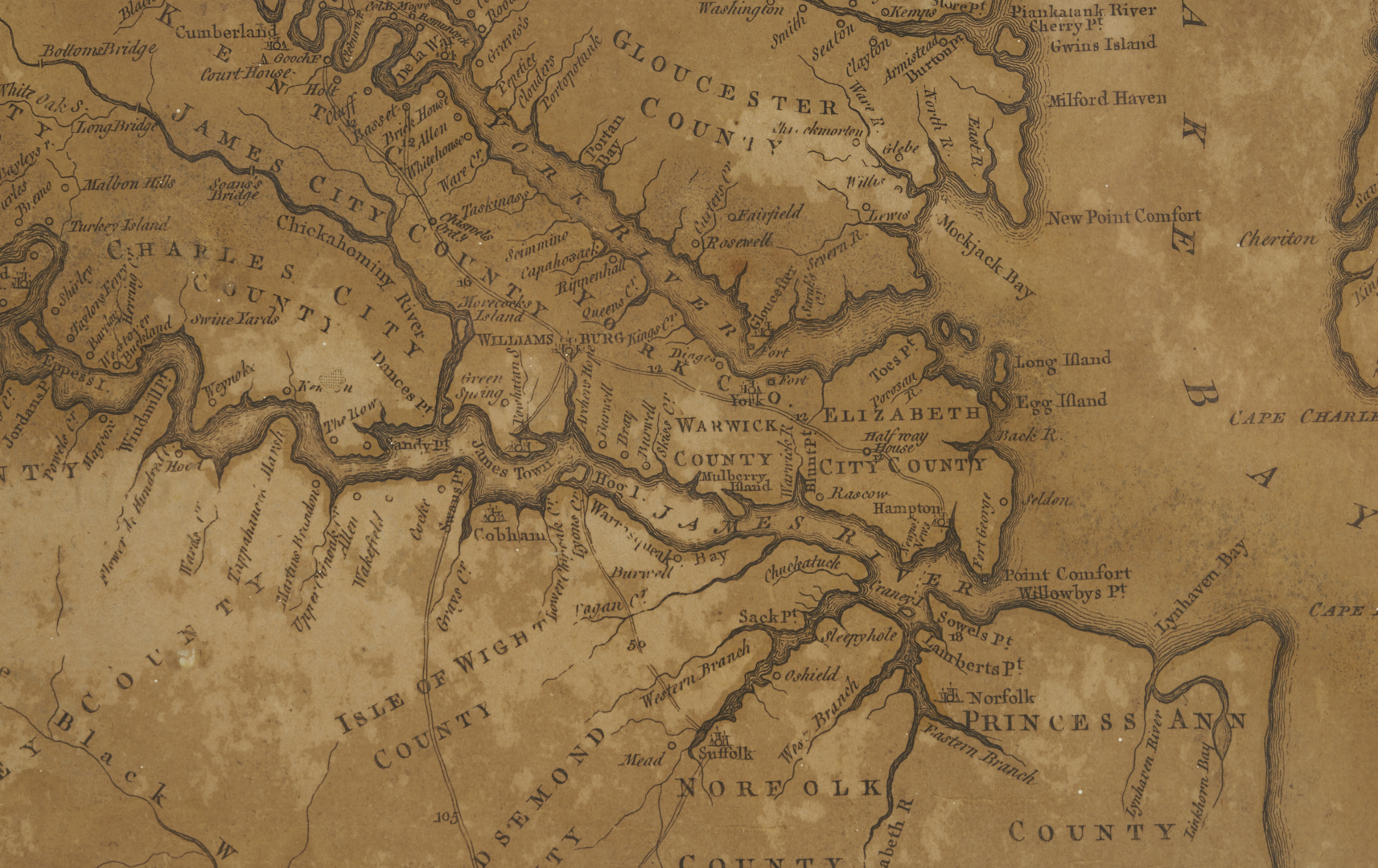 Lot 489: 1775 Map of Virginia, Fry and Jefferson, ex-John Tyler