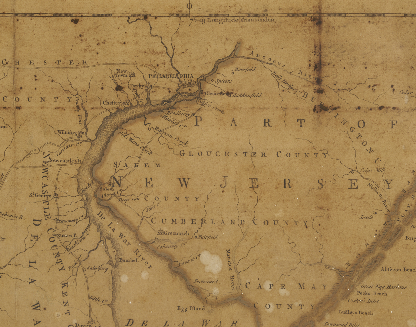 Lot 489: 1775 Map of Virginia, Fry and Jefferson, ex-John Tyler