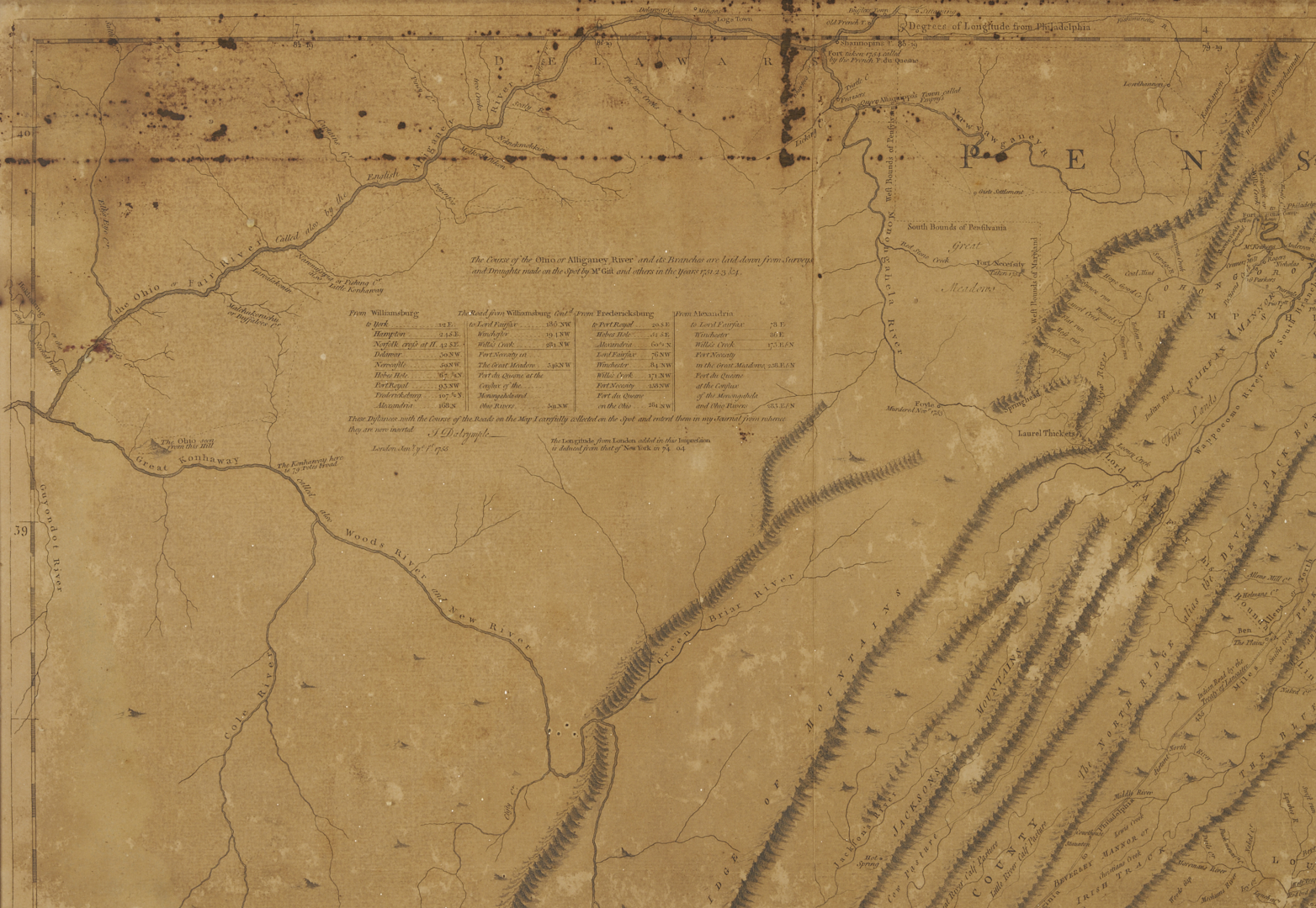 Lot 489: 1775 Map of Virginia, Fry and Jefferson, ex-John Tyler