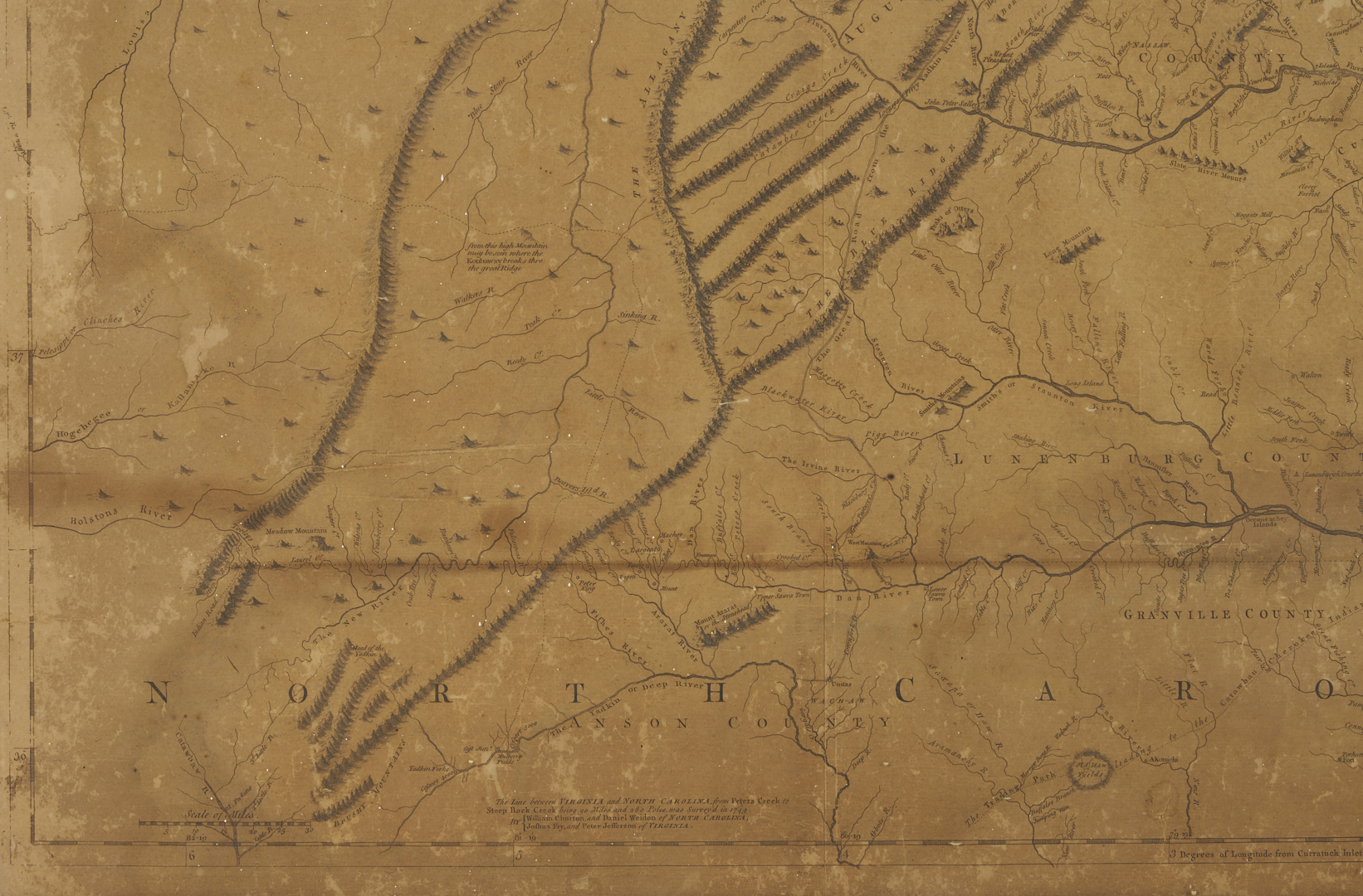 Lot 489: 1775 Map of Virginia, Fry and Jefferson, ex-John Tyler