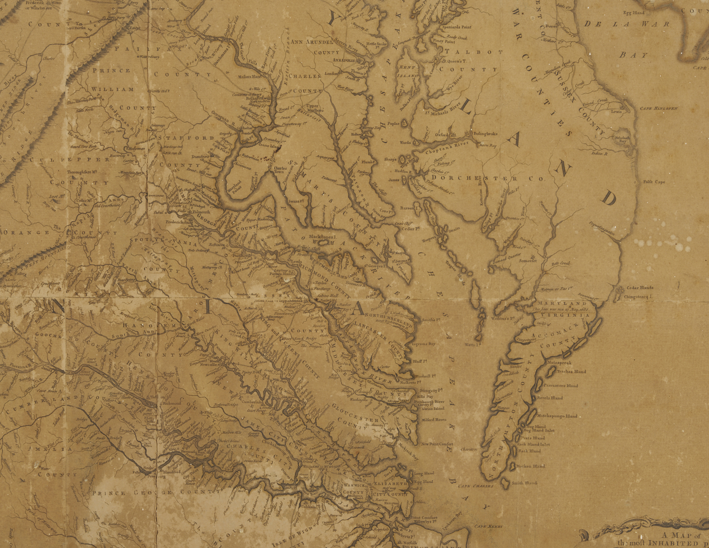 Lot 489: 1775 Map of Virginia, Fry and Jefferson, ex-John Tyler