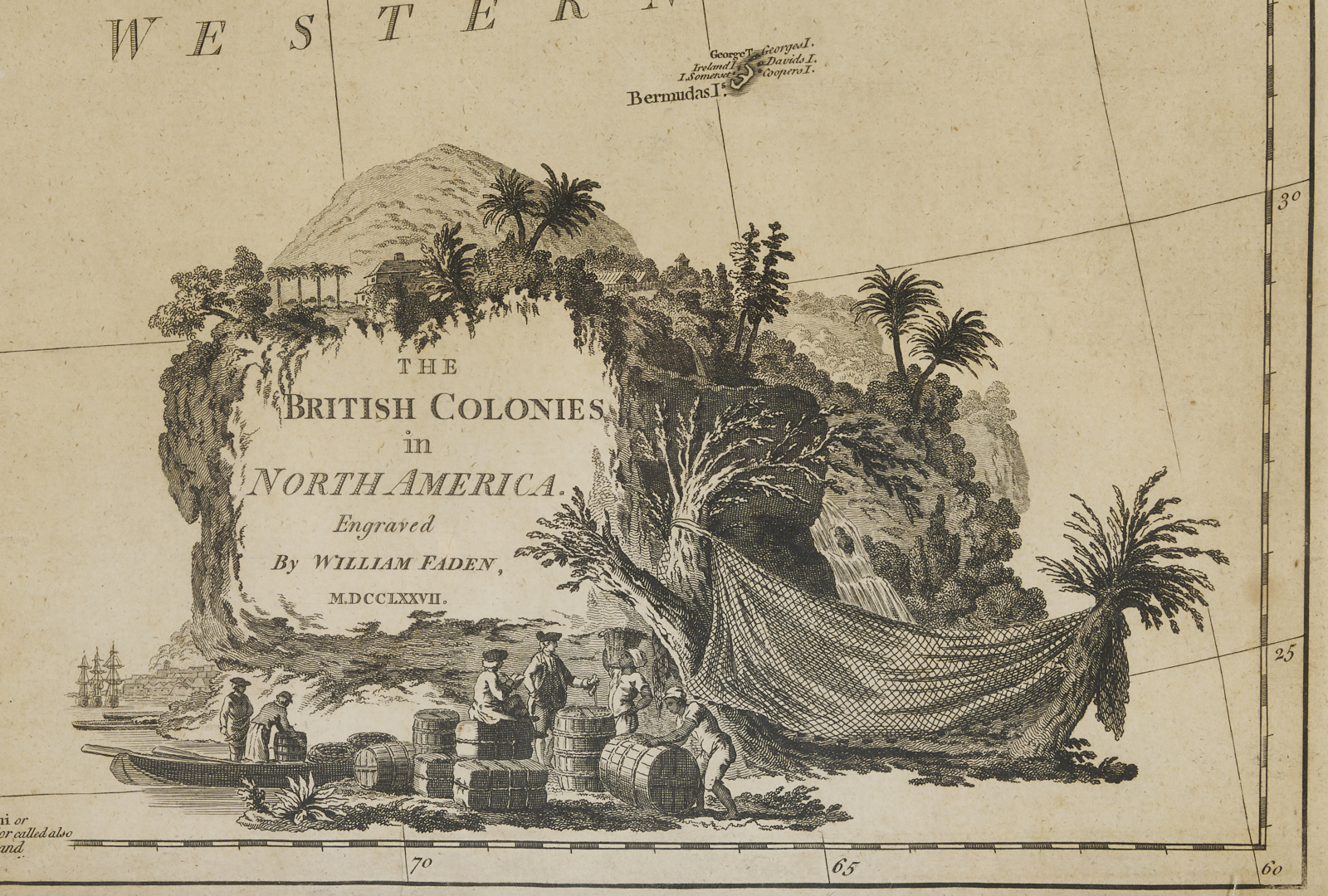 Lot 490: 1777 Map: Wm. Faden, British Colonies in N. America, ex. John Tyler