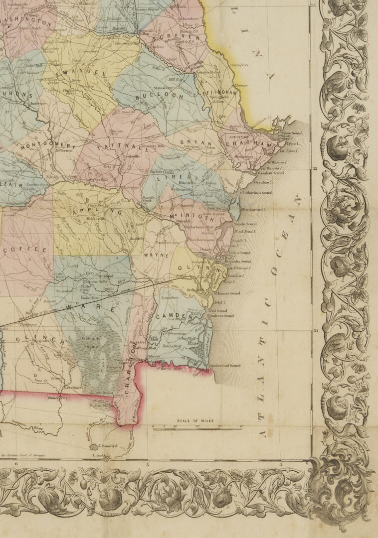 Lot 491: 1855 Georgia Pocket Map, W. G. Bonner