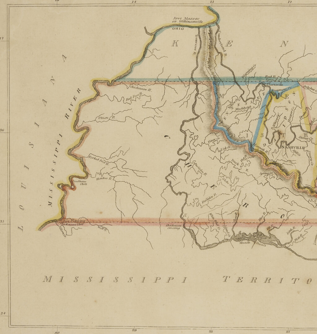 Lot 493: Early State of Tennessee Map, Matthew Carey, 1814